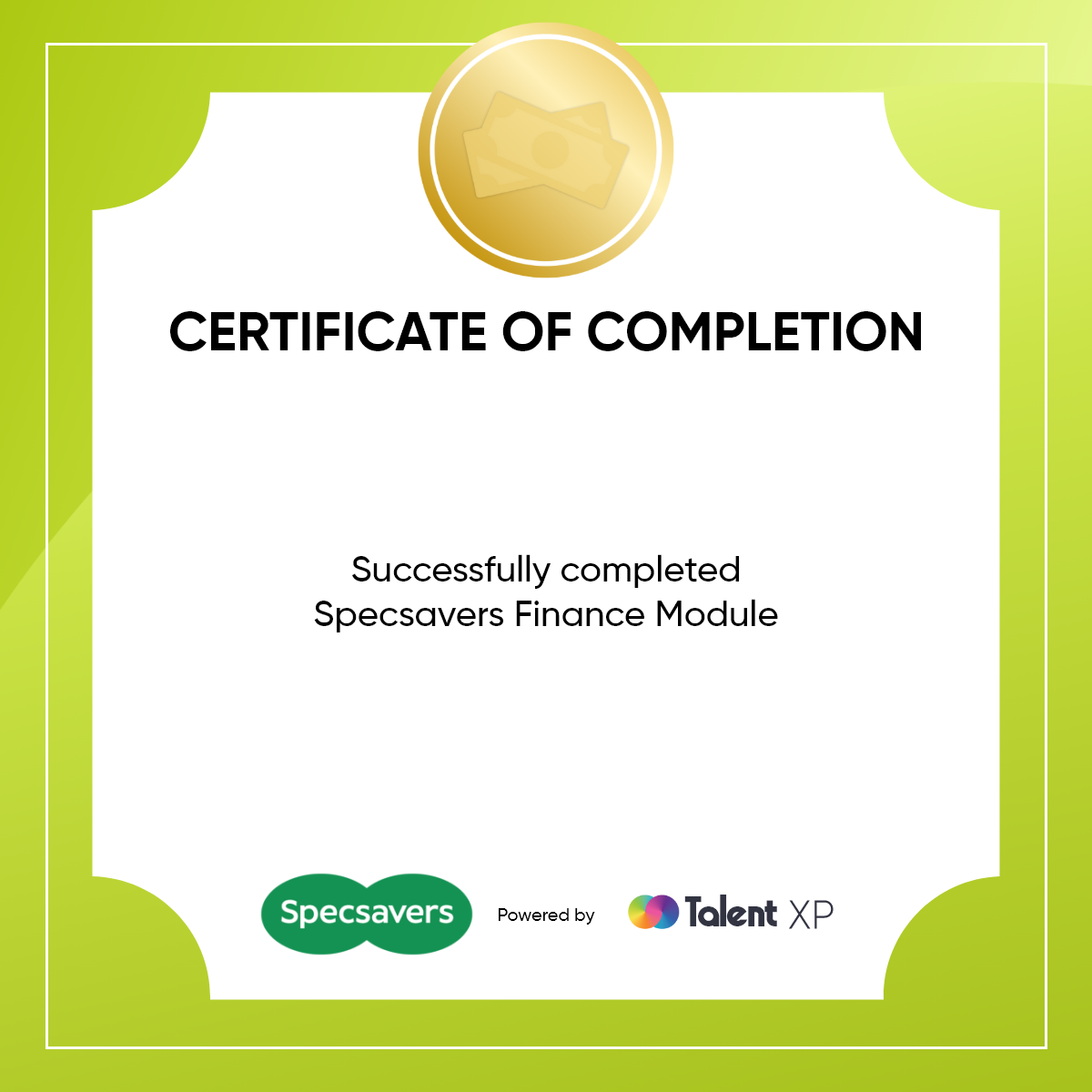 Badge for Finance Certificate